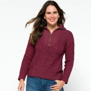 Stitch Fix Design History Karsie Cable Half Zip Sweater NWOT